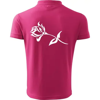 Pánská košile Růže obrys - Polokošile pánská Pique Polo 203 - L ( Purpurová )