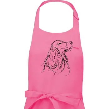 Kuchyňská zástěra Anglický kokršpaněl černá kresba - Pánská zástěra na vaření - Univerzální velikost ( Růžová )
