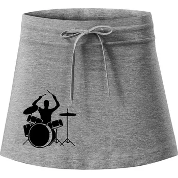 Dámská sukně Bicí bubeník - Sportovní sukně - two in one - XS ( Tmavě šedý melír )