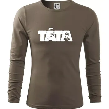 Pánská móda Táta nápis - pilot - Triko s dlouhým rukávem FIT-T long sleeve - S ( Army )