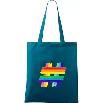 Nákupní taška LGBT hashtag - Taška bavlněná - 42 x 38 cm ( Petrolejová )