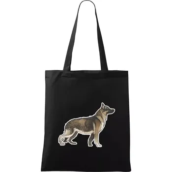 Německý ovčák - hnědý kreslený - Taška bavlněná - 42 x 38 cm ( Černá )