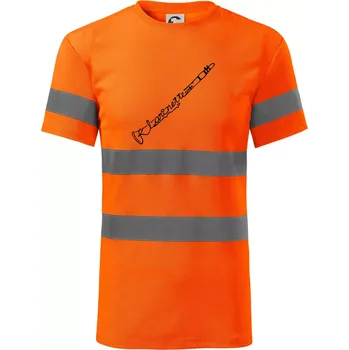 Pánské oblečení Klarinet nápis - Triko reflexní - HV PROTECT - L ( Neonově oranžová )