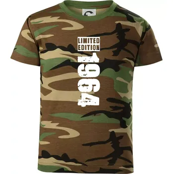 Chlapecké tričko Limited edition 1964 pruh - Dětské maskáčové triko - 134 cm/8 let ( Hnědý maskáč )