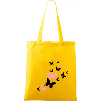 Motýli růžovo černí - Taška bavlněná - 42 x 38 cm ( Žlutá )