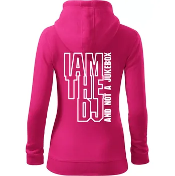 Dámská mikina Iam the dj and not a jukebox na výšku - Dámská mikina trendy zipper s kapucí - 2XL ( Purpurová )