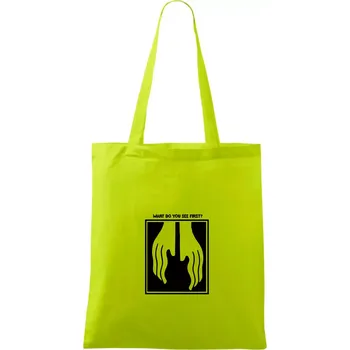 What do you see first? Kytara - Ruce - Taška bavlněná - 42 x 38 cm ( Limetková )