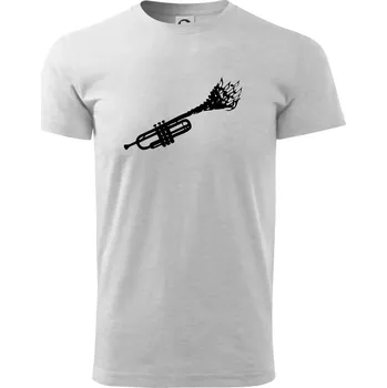 Trubka noty - Triko extra velké (5-8XL) - 7XL ( Světlešedý Melír )