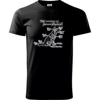 Pánské tričko Německý ovčák - Anatomie - Triko extra velké (5-8XL) - 7XL ( Černá )