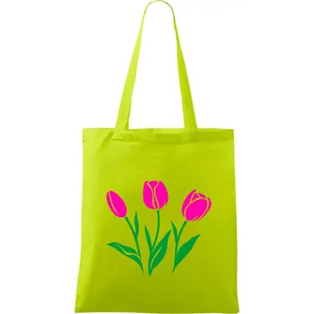 Tři tulipány - Taška bavlněná - 42 x 38 cm ( Limetková )