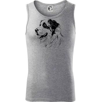 Bernský salašnický pes černá kresba - Tílko pánské Core - S ( Tmavě šedý melír )