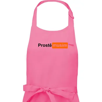 Kuchyňská zástěra Porn - prostě musím - Dámská zástěra na vaření - Univerzální velikost ( Růžová )