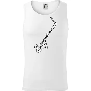 Saxophone nápis - Tílko pánské Core - S ( Bílá )