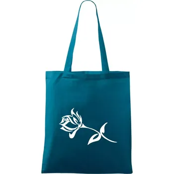 Růže obrys - Taška bavlněná - 42 x 38 cm ( Petrolejová )