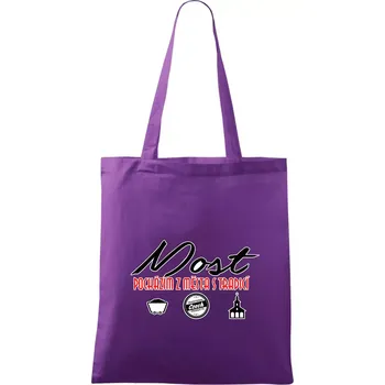 Most město s tradicí - Taška bavlněná - 42 x 38 cm ( Fialová )