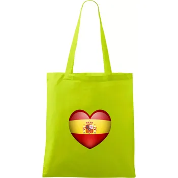 Srdce Španělsko - Taška bavlněná - 42 x 38 cm ( Limetková )