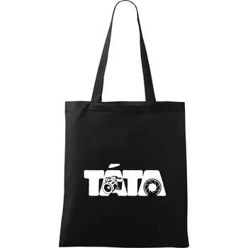 Nákupní taška Táta nápis - fotograf - Taška bavlněná - 42 x 38 cm ( Černá )