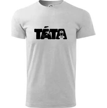 Pánské tričko Táta nápis - pilot - Triko extra velké (5-8XL) - 7XL ( Světlešedý Melír )