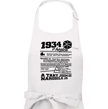 Kuchyňská zástěra 1934 v kostce - Dámská zástěra na vaření - Univerzální velikost ( Bílá )