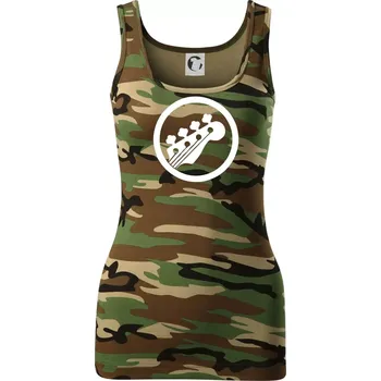 Dámské tričko Kytara kruh - Dámské Maskáčové tílko - M ( Hnědý maskáč )