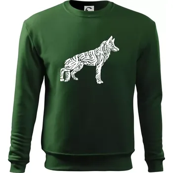 Německý ovčák - tattoo - Mikina Essential dětská - 158 cm/12 let ( Lahvově zelená )