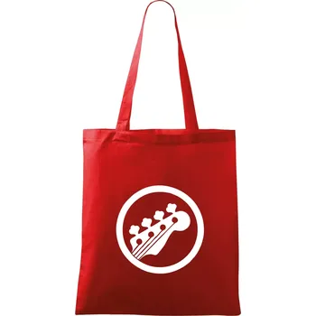 Nákupní taška Kytara kruh - Taška bavlněná - 42 x 38 cm ( Červená )
