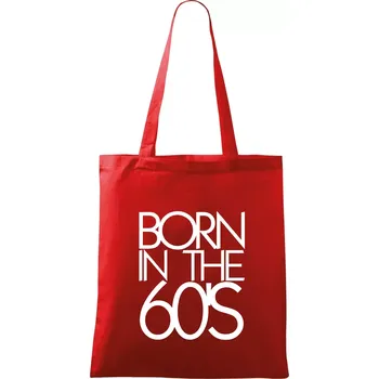 Nákupní taška Born In The 60's - Taška bavlněná - 42 x 38 cm ( Červená )