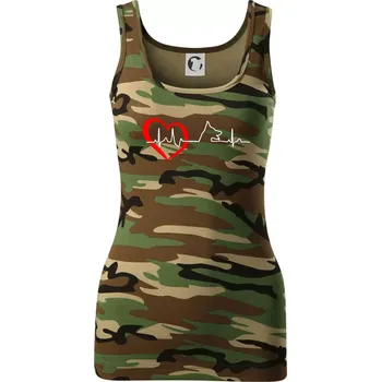 Německý ovčák ekg - Dámské Maskáčové tílko - 2XL ( Hnědý maskáč )