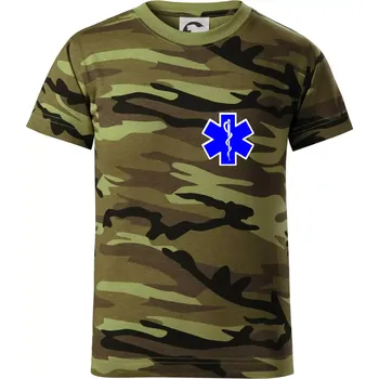 Chlapecké oblečení Hvězda samostatná - záchranář / rescue - Dětské maskáčové triko - 104-110cm / 3-4 roky ( Zelený maskáč )