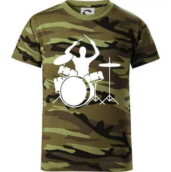 Chlapecké oblečení Bicí bubeník - Dětské maskáčové triko - 122 cm/6 let ( Zelený maskáč )