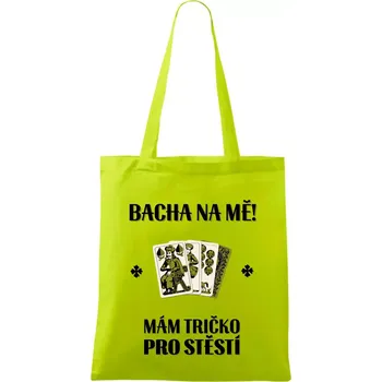 Tričko pro štěstí - Prší - Taška bavlněná - 42 x 38 cm ( Limetková )