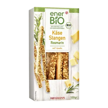 Slaná tyčinka enerBiO Tyčinky se sýrem a rozmarýnem 100 g