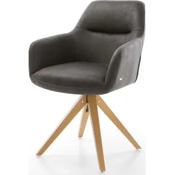 Jídelní židle DELIFE Jídelní židle Pejo-Flex mikrovlákno antracitová vintage dřevěná podnož hranatá přírodní taštičkové pružiny