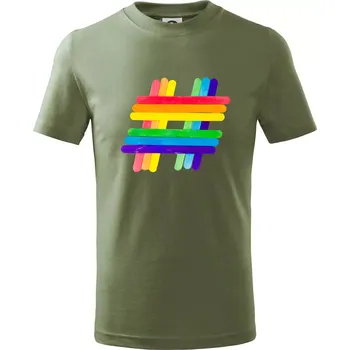 Chlapecké oblečení LGBT hashtag - Tričko dětské bavlněné - 122 cm/6 let ( Khaki )