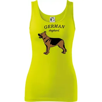 Německý ovčák - hnědý s nápisem - Dámské tílko - 2XL ( Limetková )