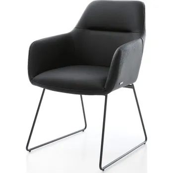 Jídelní židle DELIFE Jídelní židle Pejo-Flex pravá kůže černá tenká podnož černá taštičkové pružiny