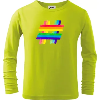 Dětská móda LGBT hashtag - Triko dětské Long Sleeve - 122 cm/6 let ( Limetková )