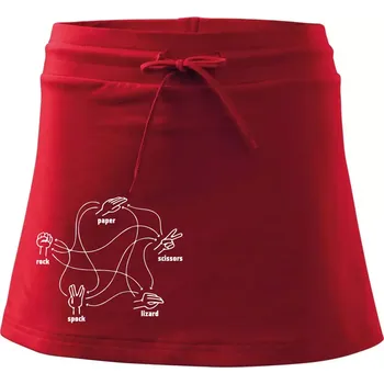 Dámská sukně Kámen nůžky papír Spock - Sportovní sukně - two in one - XS ( Červená )
