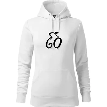 Dámská mikina Cyklista slaví šedesátku (60) - Mikina dámská Cape s kapucí - XS ( Bílá )