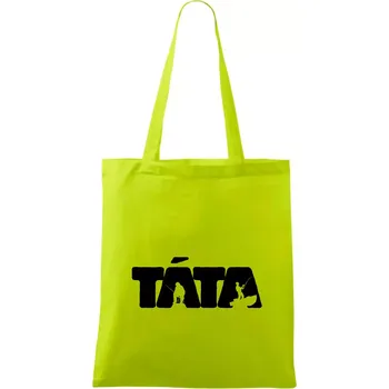 Táta nápis - rybář - Taška bavlněná - 42 x 38 cm ( Limetková )