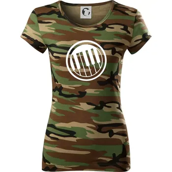 Dámské tričko Piano kruh - Dámské maskáčové triko - S ( Hnědý maskáč )