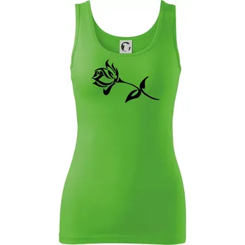 Dámské oblečení Růže obrys - Dámské tílko - M ( Apple Green )