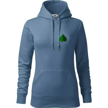 Dámská mikina Prší - Zelený - prso - Mikina dámská Cape s kapucí - L ( Denim )