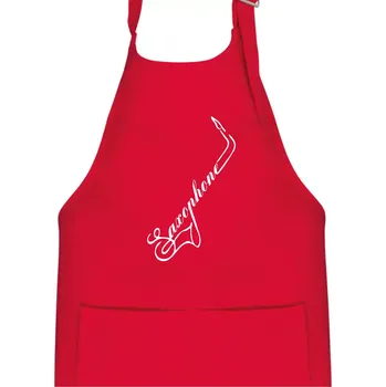 Kuchyňská zástěra Saxophone nápis - Dětská zástěra na vaření - Univerzální velikost ( Červená )