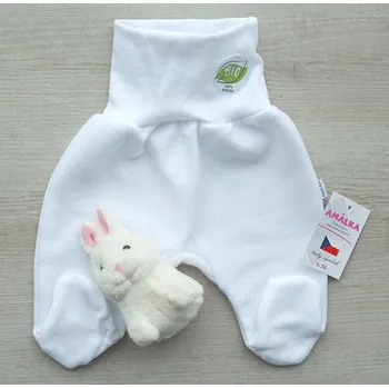 Dupačky AMÁLKA Polodupačky z bavlněné svetroviny, bílé Velikost: 68