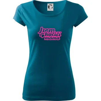 Dámské tričko Jsem kočičí máma - Dámské triko Pure - 2XL ( Petrolejová )
