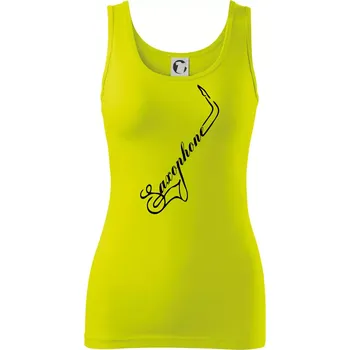 Dámské tričko Saxophone nápis - Dámské tílko - L ( Limetková )