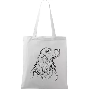 Anglický kokršpaněl černá kresba - Taška bavlněná - 42 x 38 cm ( Bílá )