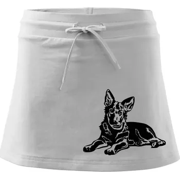 Dámské oblečení Německý ovčák - štěně - Sportovní sukně - two in one - S ( Bílá )