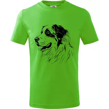 Chlapecké tričko Bernský salašnický pes černá kresba - Tričko dětské bavlněné - 134 cm/8 let ( Apple Green )